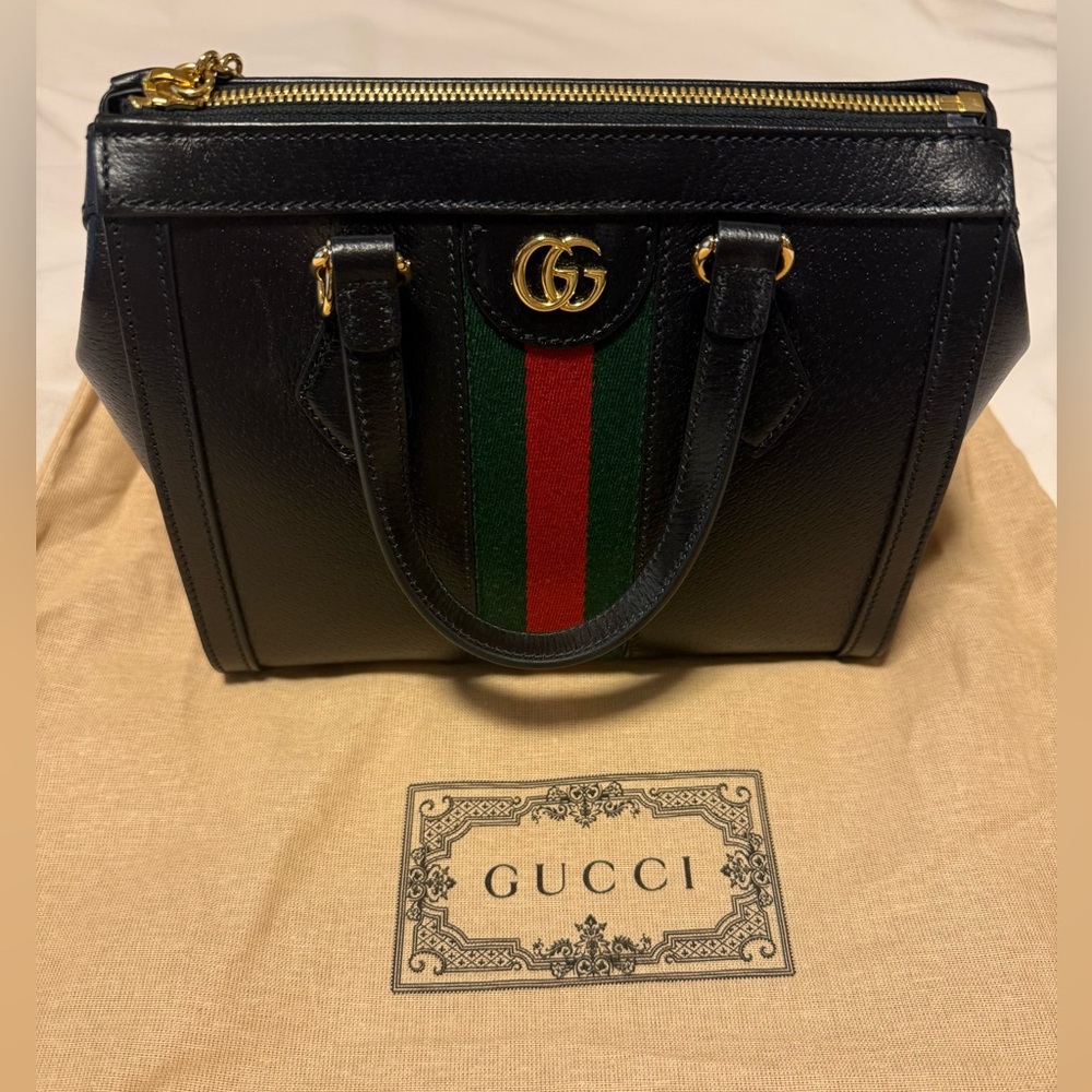 Genuine Gucci Black Ophidia Tote Handbag - Picture 6 of 16